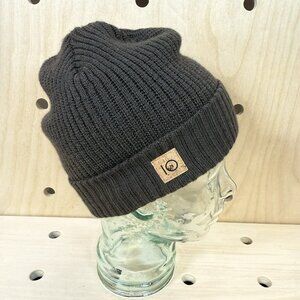 10tree Ten Tree Ribbed Wool Blend Beanie Brown Cork Patch Unisex